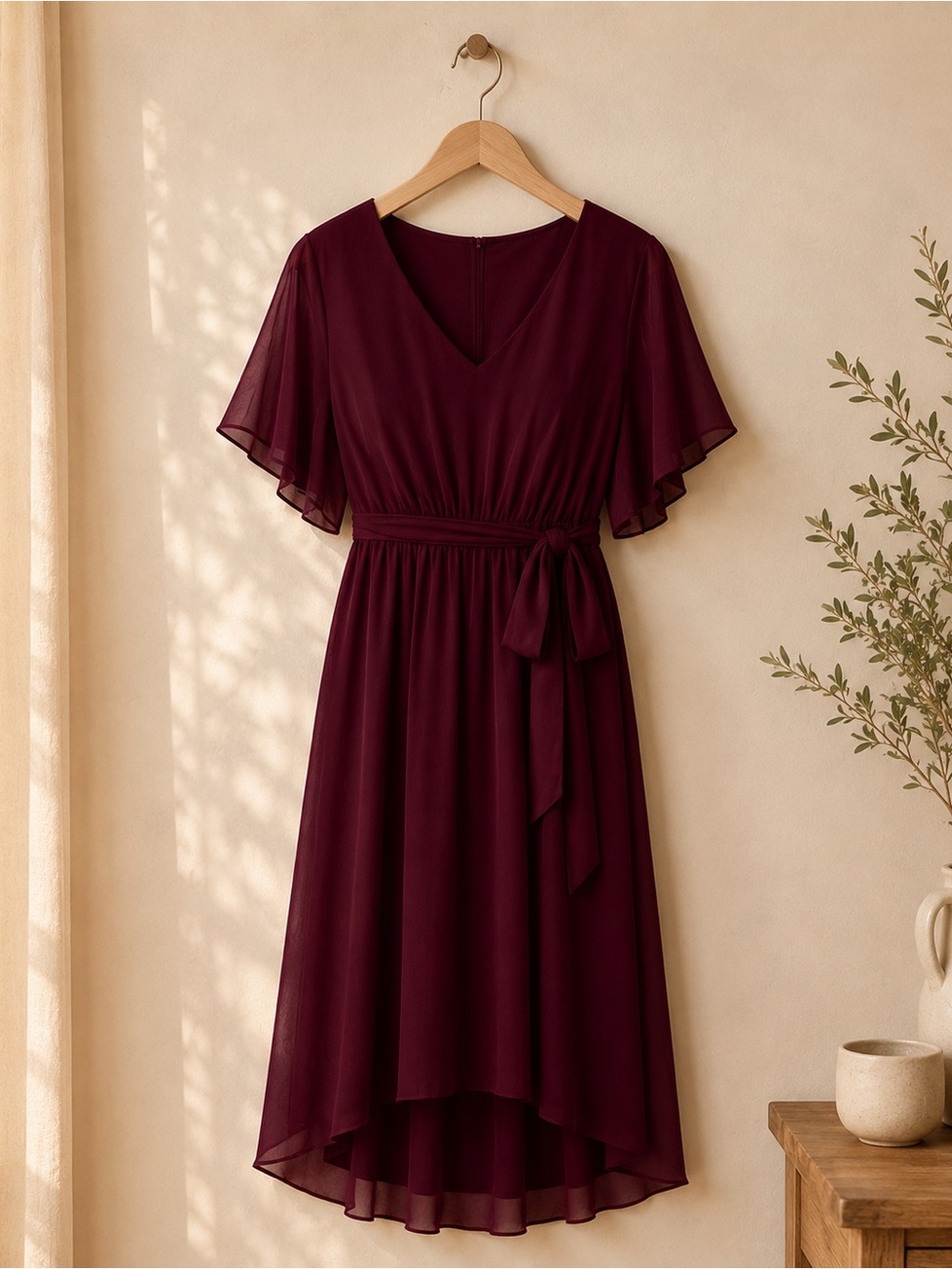 Talisea Burgundy Plus Size Dresses